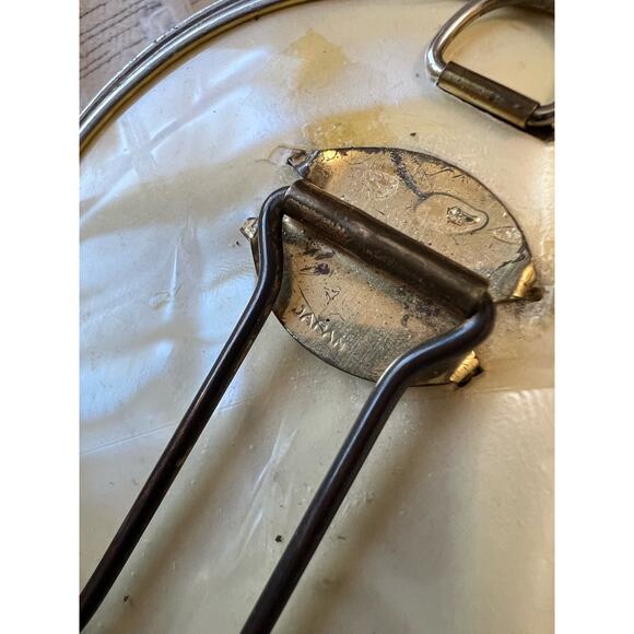 Japan Vtg Faux Mother of Pearl Abalone  Brass Collapsible Compact Make Up Mirror - Picture 4 of 6